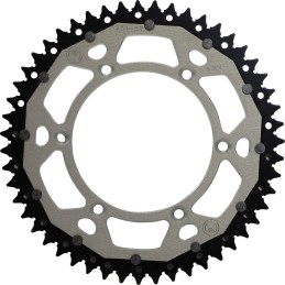 Corona bimaterial de aluminio y acero 51 dientes paso 520 plateada Moose Racing