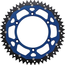 Corona bimaterial de aluminio y acero 52 dientes paso 520 azul Moose Racing
