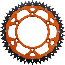 Corona bimaterial de aluminio y acero 52 dientes paso 520 naranja Moose Racing