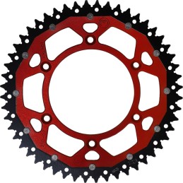 Corona bimaterial de aluminio y acero 52 dientes paso 520 roja Moose Racing - 1210-210-52-13X