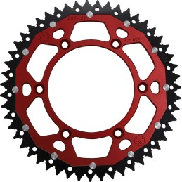 Corona bimaterial de aluminio y acero 51 dientes paso 520 roja Moose Racing - 1210-897-51-13X