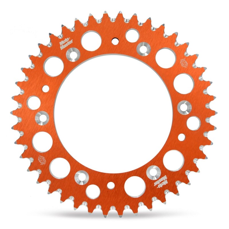Corona de aluminio 40 dientes paso 520 naranja Moto-Master