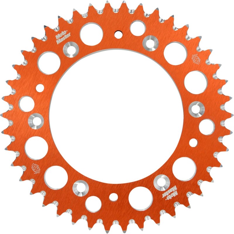 Corona de aluminio 40 dientes paso 415 naranja Moto-Master