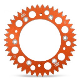 Corona de aluminio 42 dientes paso 520 naranja Moto-Master