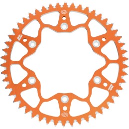Corona de aluminio 42 dientes paso 415 naranja Moto-Master