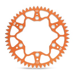 Corona de aluminio 44 dientes paso 520 naranja Moto-Master