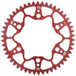 Corona de aluminio 45 dientes paso 428 roja Moto-Master