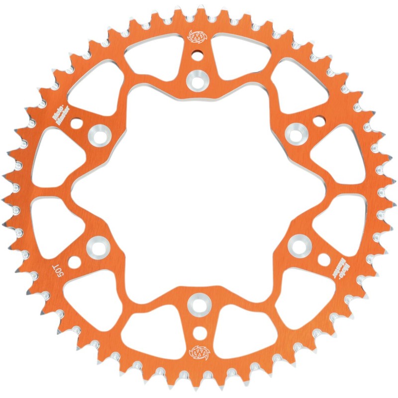 Corona de aluminio 46 dientes paso 428 naranja Moto-Master
