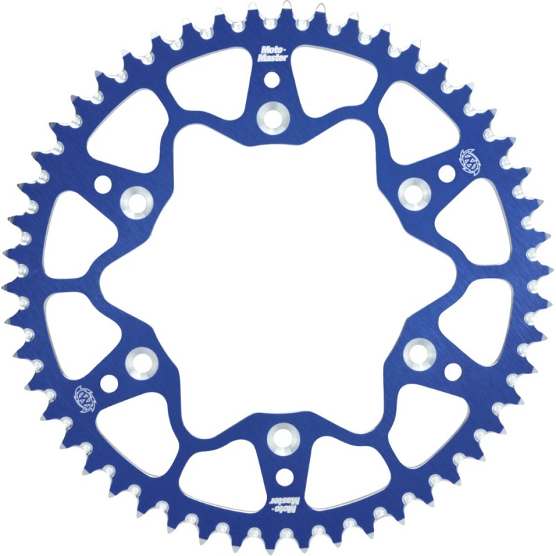 Corona de aluminio 47 dientes paso 420 azul Moto-Master