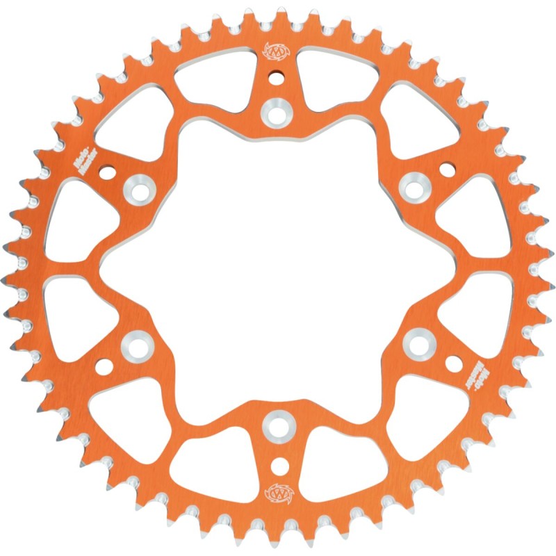 Corona de aluminio 47 dientes paso 420 naranja Moto-Master