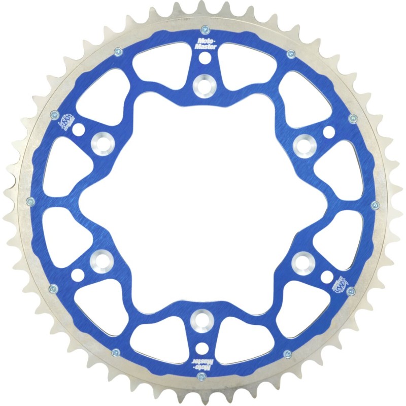 Corona de aluminio 49 dientes paso 520 azul Moto-Master - 62.009.34.49
