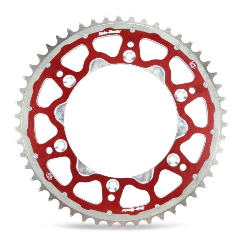 Corona de aluminio 52 dientes paso 520 roja Moto-Master - 62.007.33.52