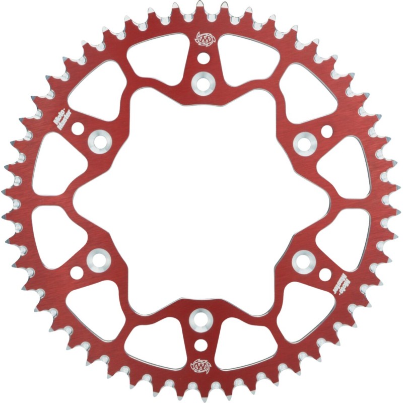 Corona de aluminio 52 dientes paso 520 roja Moto-Master - 62.012.23.52