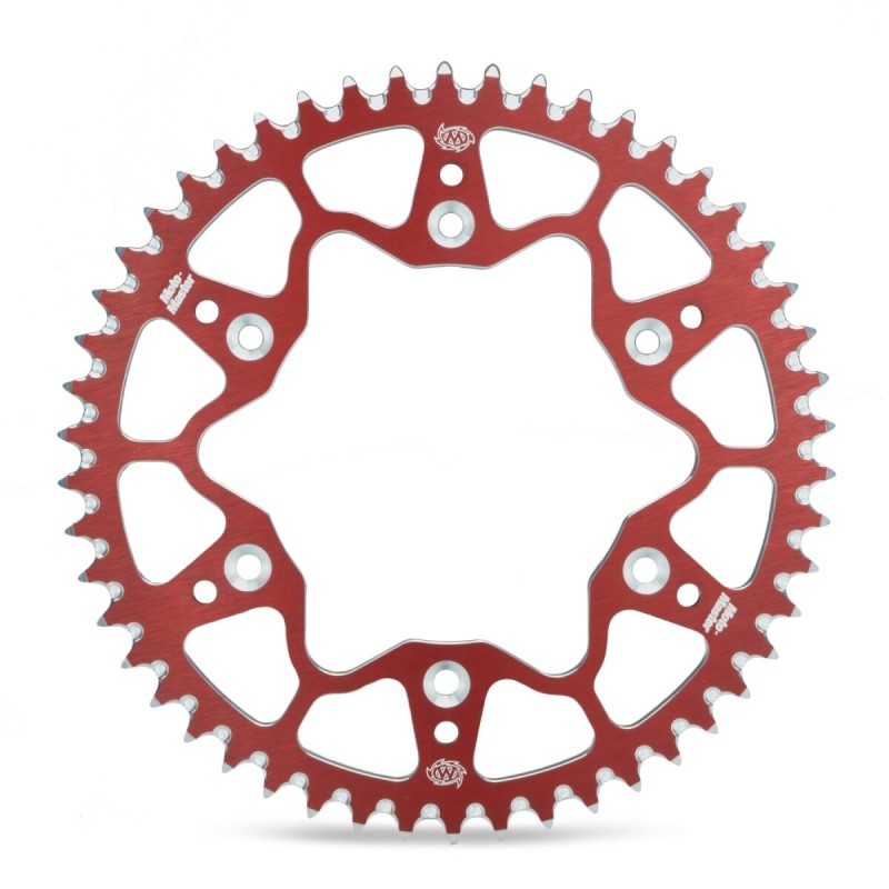 Corona de aluminio 54 dientes paso 520 roja Moto-Master