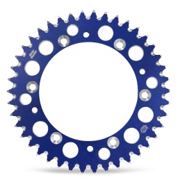 Corona de aluminio 40 dientes paso 415 azul Moto-Master