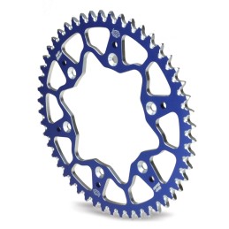 Corona de aluminio 44 dientes paso 415 azul Moto-Master