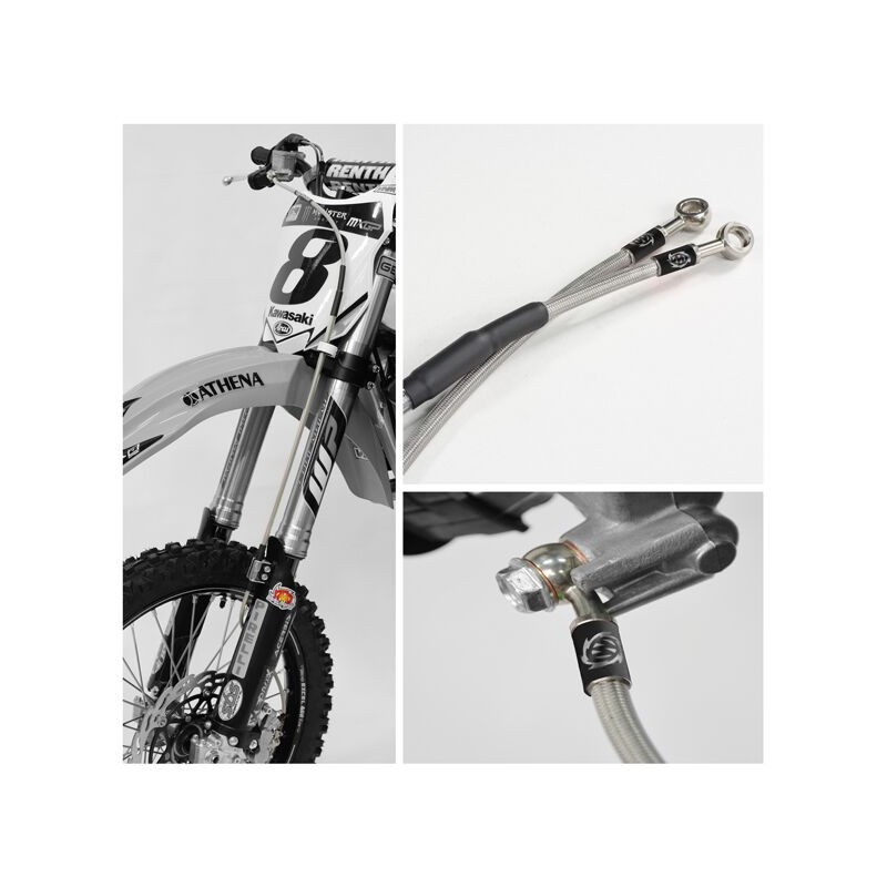Latiguillo de freno delantero Moto-Master de acero inoxidable