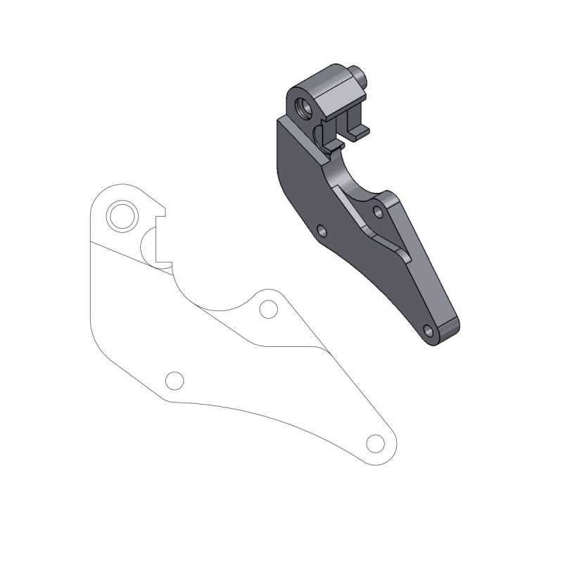 Soporte de reubicación de pinza de freno Moto-Master para disco de 320 mm supermoto Street - 211010