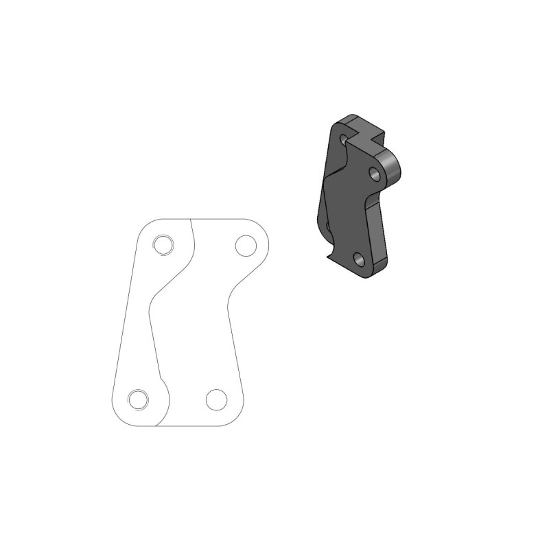 Soporte de reubicación de pinza de freno Moto-Master para disco de 320 mm supermoto Street - 211012