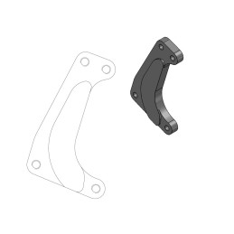 Soporte de reubicación de pinza de freno Moto-Master para disco de 320 mm supermoto Racing - 211018