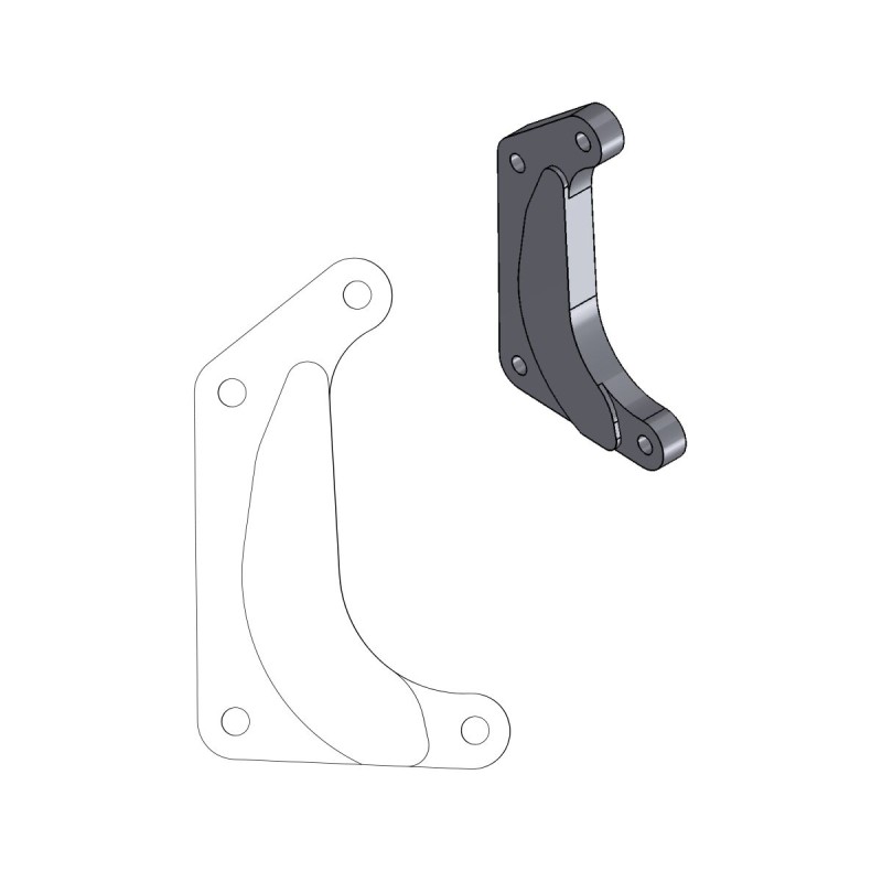 Soporte de reubicación de pinza de freno Moto-Master para disco de 320 mm supermoto Racing - 211019