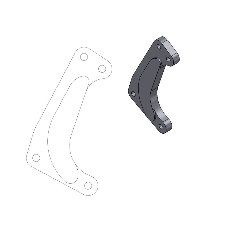 Soporte de reubicación de pinza de freno Moto-Master para disco de 320 mm supermoto Racing - 211034