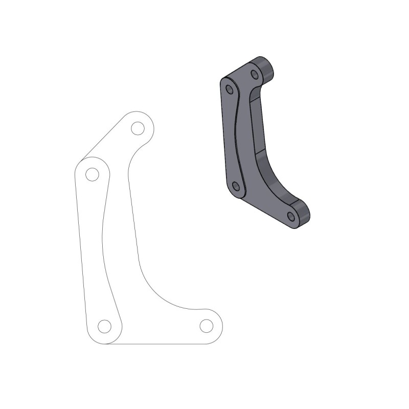 Soporte de reubicación de pinza de freno Moto-Master para disco de 320 mm supermoto Racing - 211039