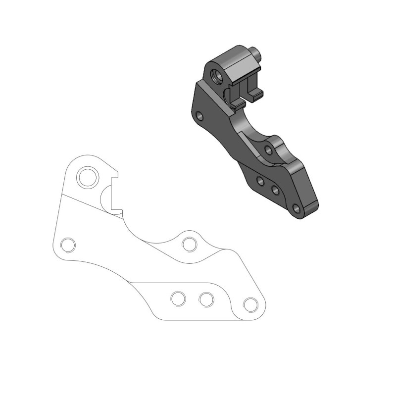 Soporte de reubicación de pinza de freno Moto-Master para disco de 298 mm Rally/Dakar - 211042