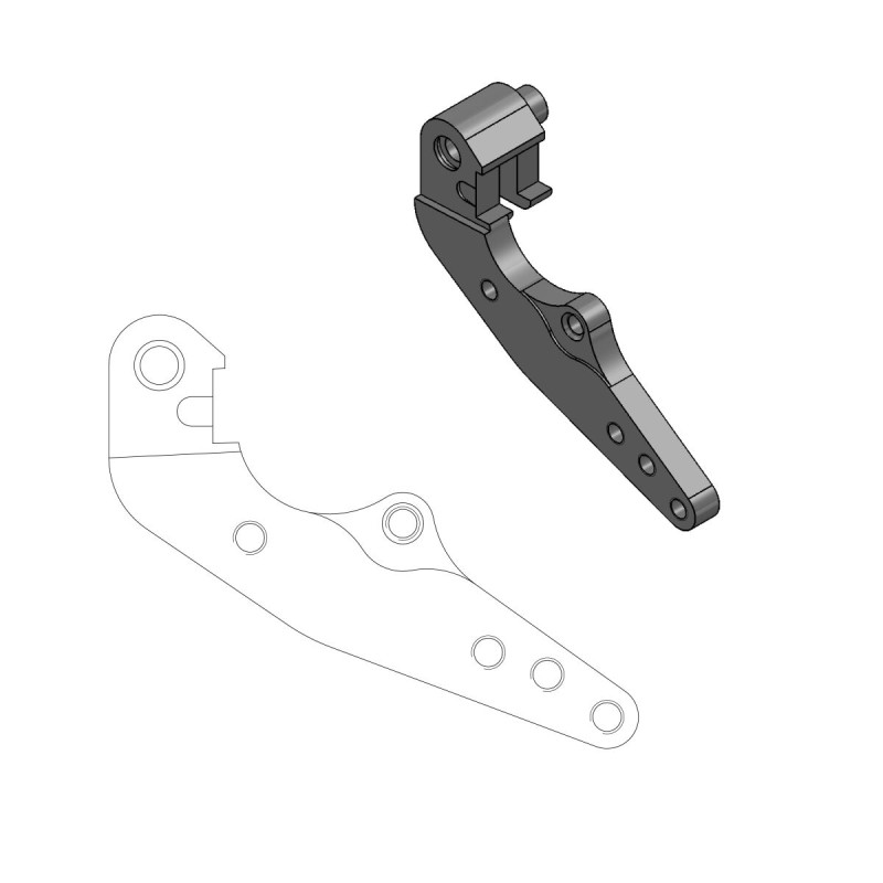 Soporte de reubicación de pinza de freno Moto-Master para disco de 298 mm Rally/Dakar - 211057
