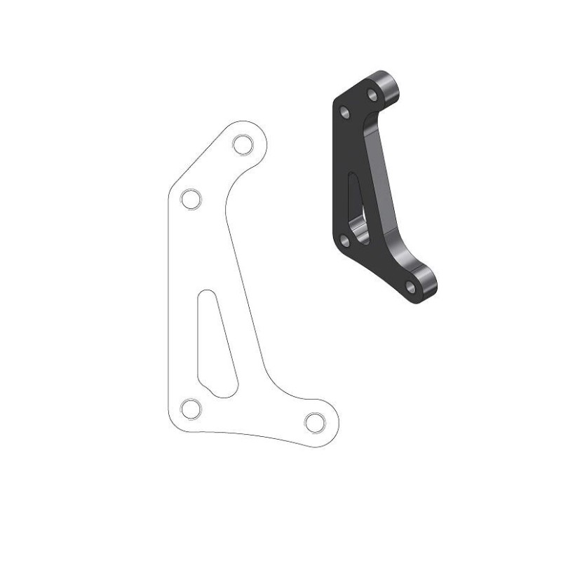 Soporte de reubicación de pinza de freno Moto-Master para disco de 320 mm supermoto Racing - 211069