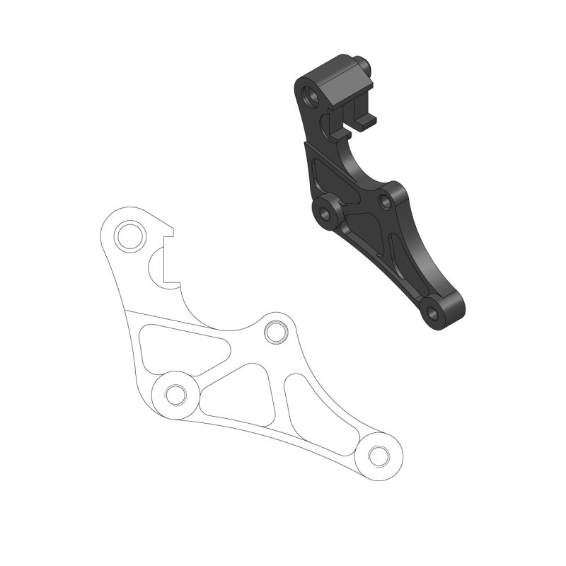 Soporte de reubicación de pinza de freno Moto-Master para disco de 320 mm supermoto Street - 211074