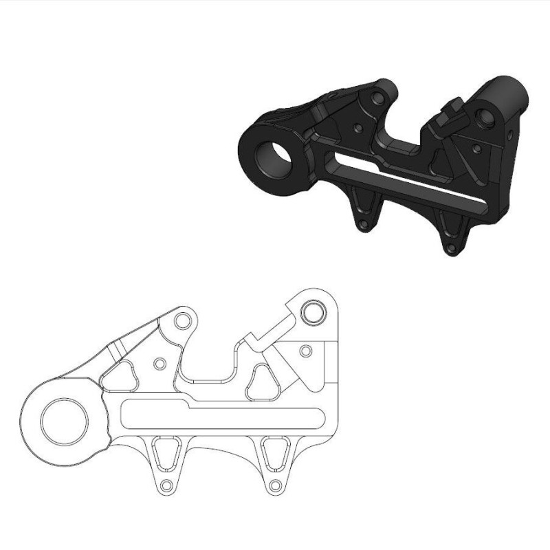 Soporte de reubicación de pinza de freno Moto-Master para disco de 240 mm