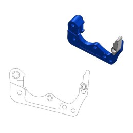 Soporte de reubicación de pinza de freno Moto-Master para disco de 260 mm azul