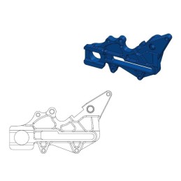 Soporte de reubicación de pinza de freno Moto-Master sobredimensionado para disco de 220 mm azul