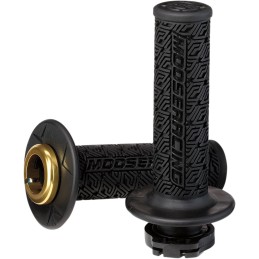 Puños lock-on Moose Racing negro/dorado