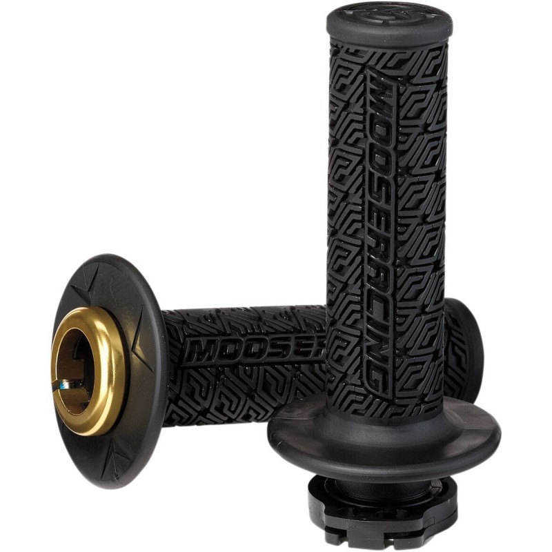 Puños lock-on Moose Racing negro/dorado