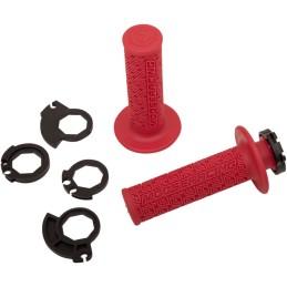 Puños lock-on Moose Racing rojo/dorado