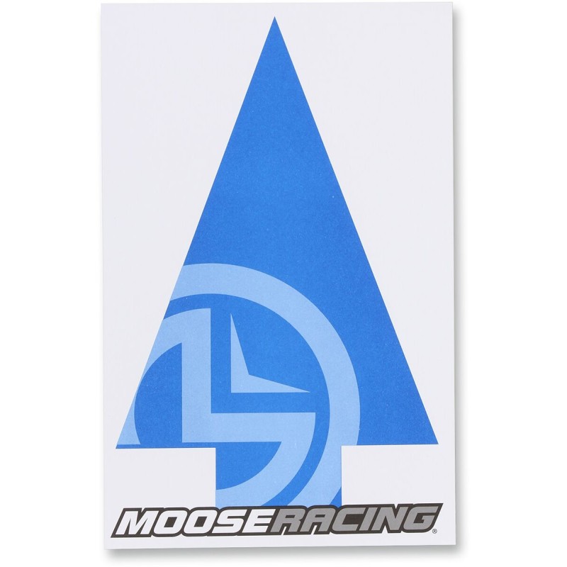 Flecha de circuito Moose Racing azul sobre blanco