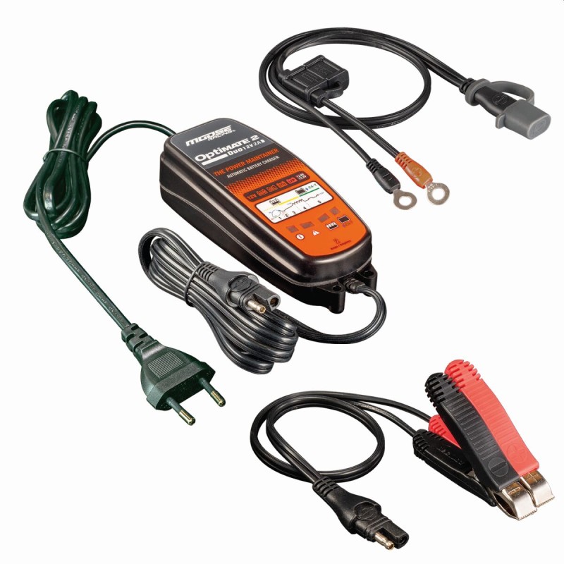 Cargador de batería Optimate 2 Duo Moose Racing enchufe europeo
