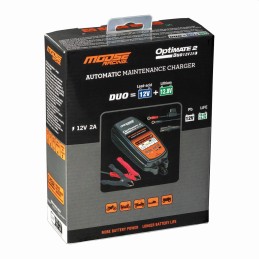 Cargador de batería Optimate 2 Duo Moose Racing enchufe europeo