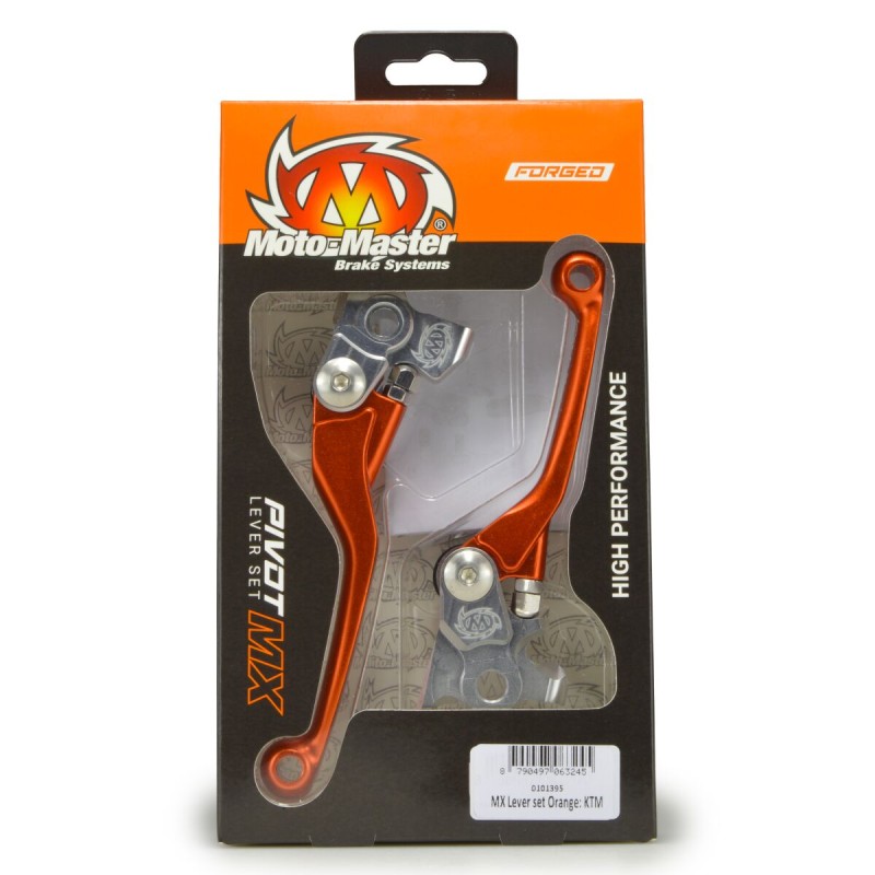 Juego de manetas pivotantes de freno y embrague Moto-Master naranja