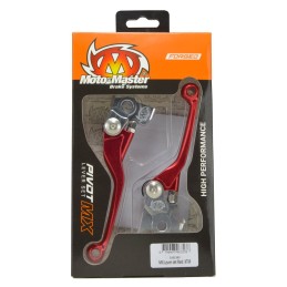 Juego de manetas pivotantes de freno y embrague Moto-Master rojo