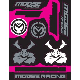 Hoja de adhesivos Moose Racing negro y plata