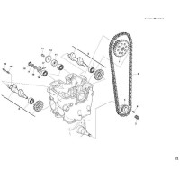 ÁRBOL DE LEVAS, VÁLVULAS Y CADENA DE DISTRIBUCIÓN AJP SPR 310/510 (Tabla 03)