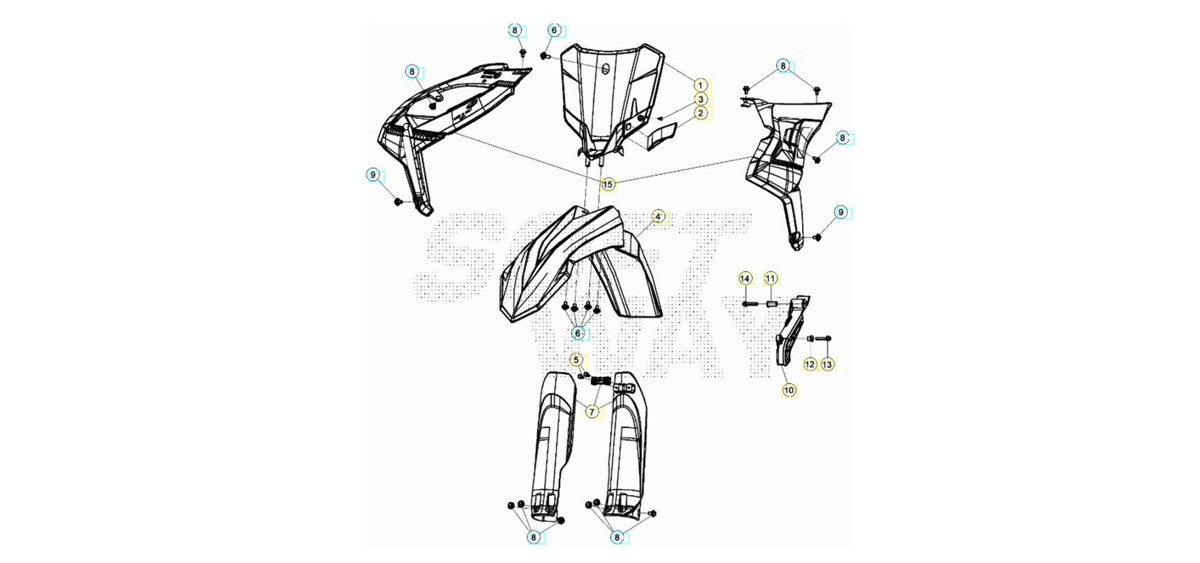 Hoja del despiece · Plastica Anterior