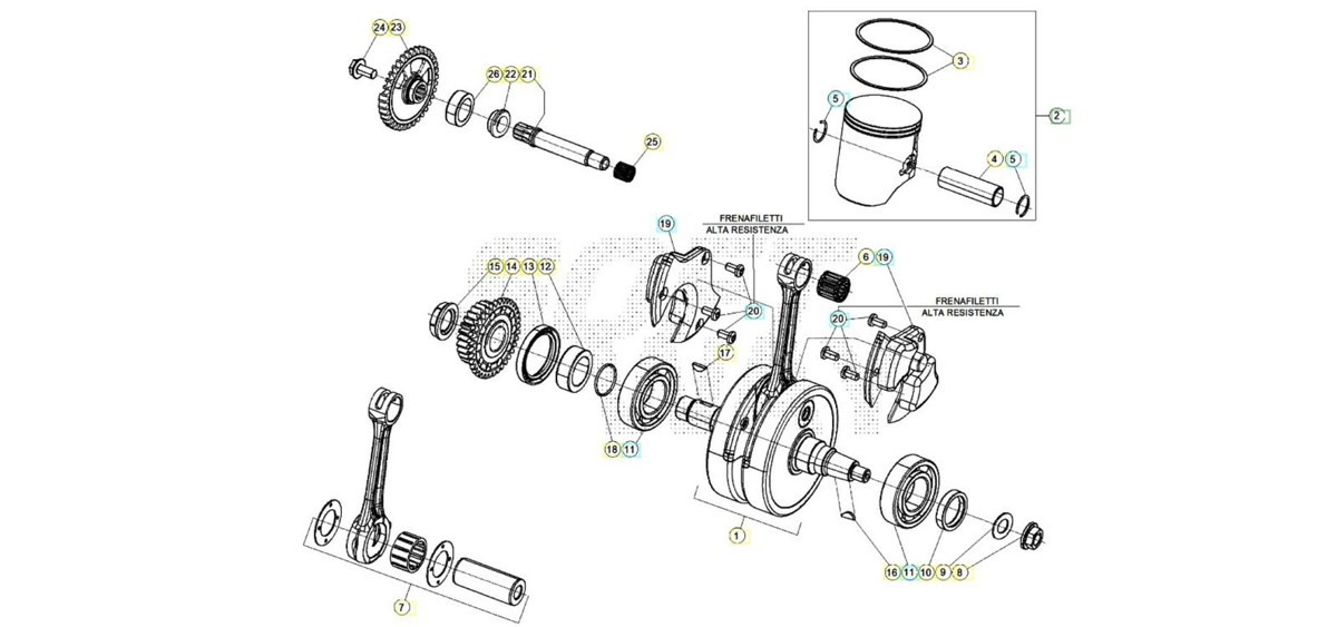 Hoja del despiece · Cigueñal Piston