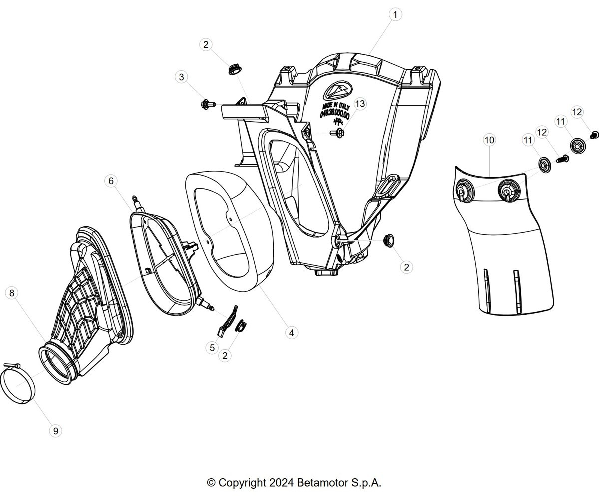 Hoja del despiece · Caja Filtro