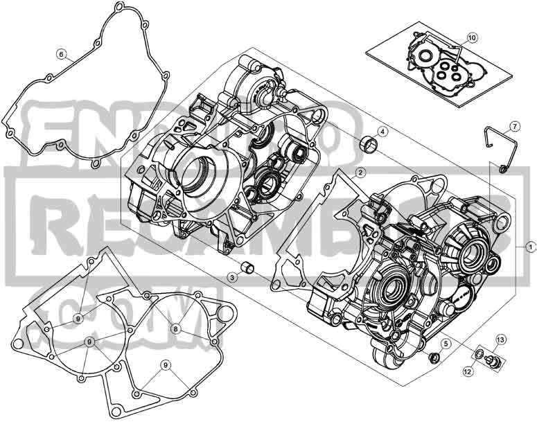 Hoja del despiece · CARTER 125-200-RACING 2T 22
