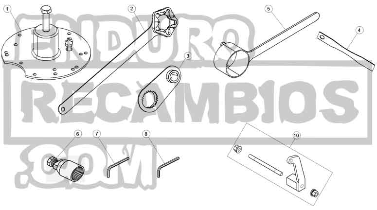 Hoja del despiece · HERRAMIENTAS MOTOR 125-200-RACING 2T 22