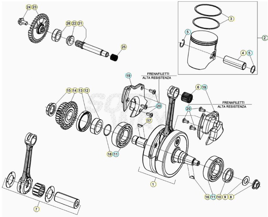 Hoja del despiece · PISTON-CIGÜEÑAL 250-300 2T 21
